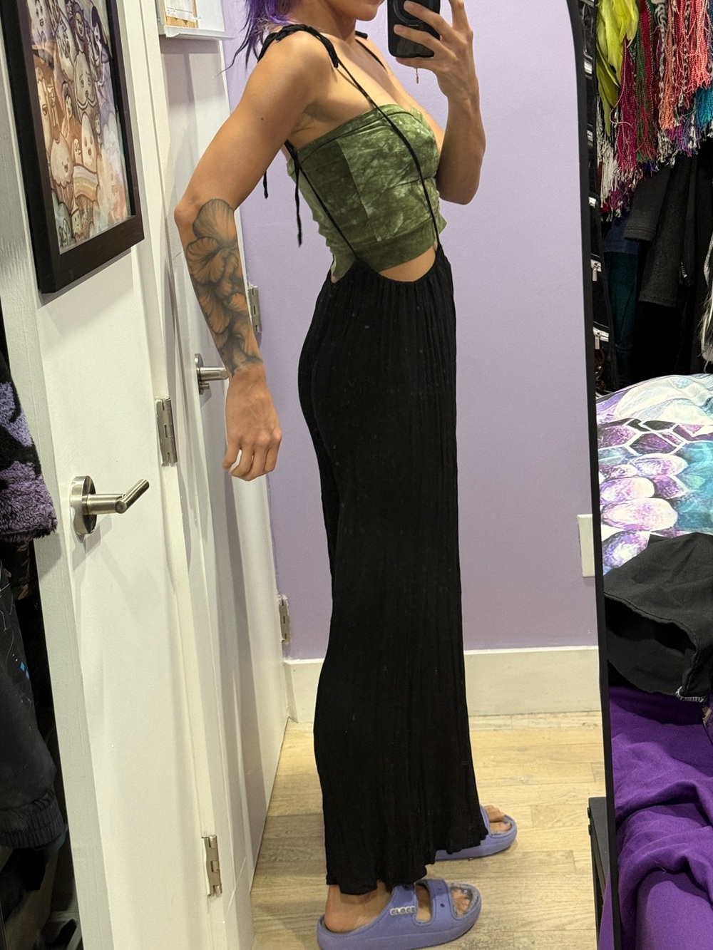Etophe Studio Black Wide Leg Suspender Pants - Picture 3 of 5